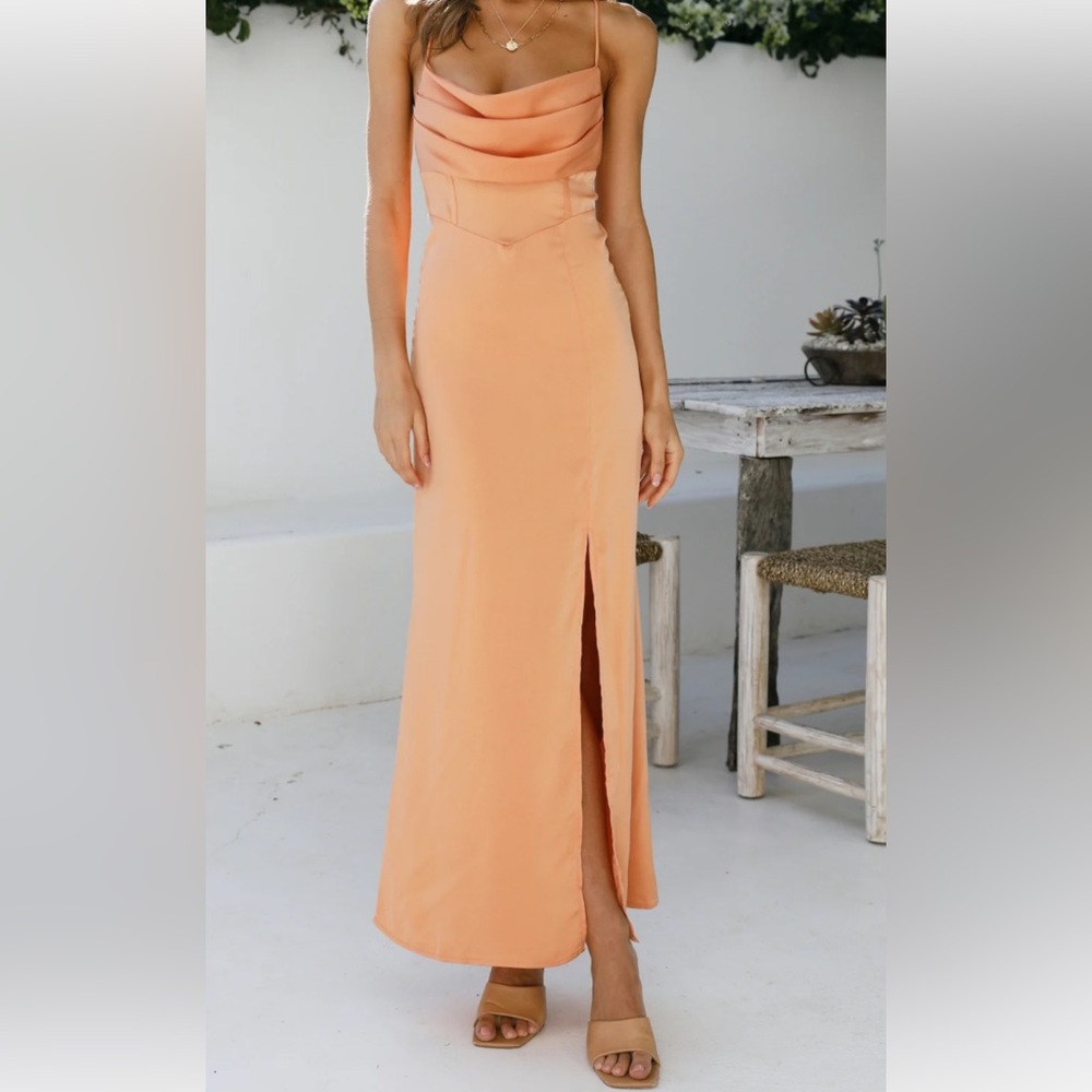 Hello Molly Golden Thoughts Maxi Dress Orange